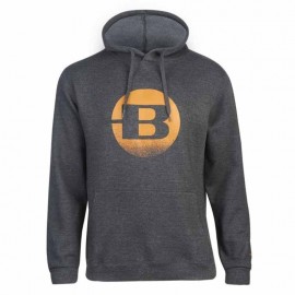 Sudadera con Capucha Gris Jaspeado Unisex Bergara Circle Distress